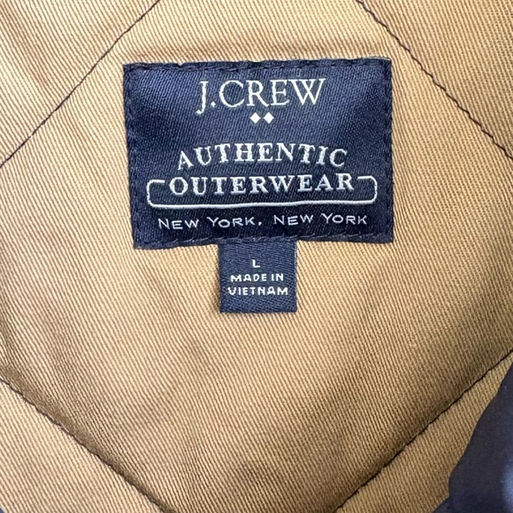 J. Crew Men's Quilted Walking Vest in Navy, Tan Interior, Size Large - Picture 5 of 7